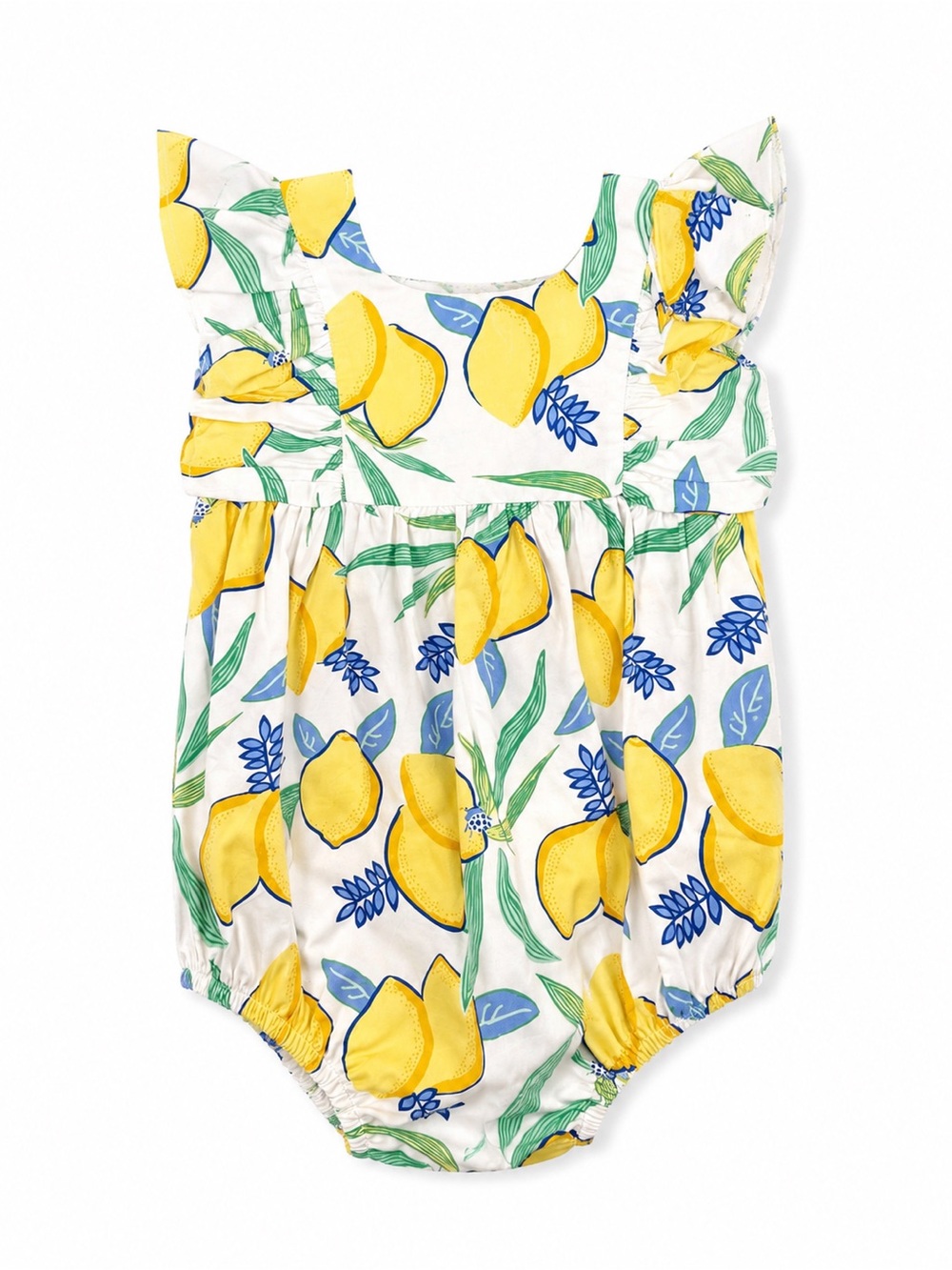 🍋 NWT Petit Peony Lemon Print Bubble Romper – 2Y Girls 🍋